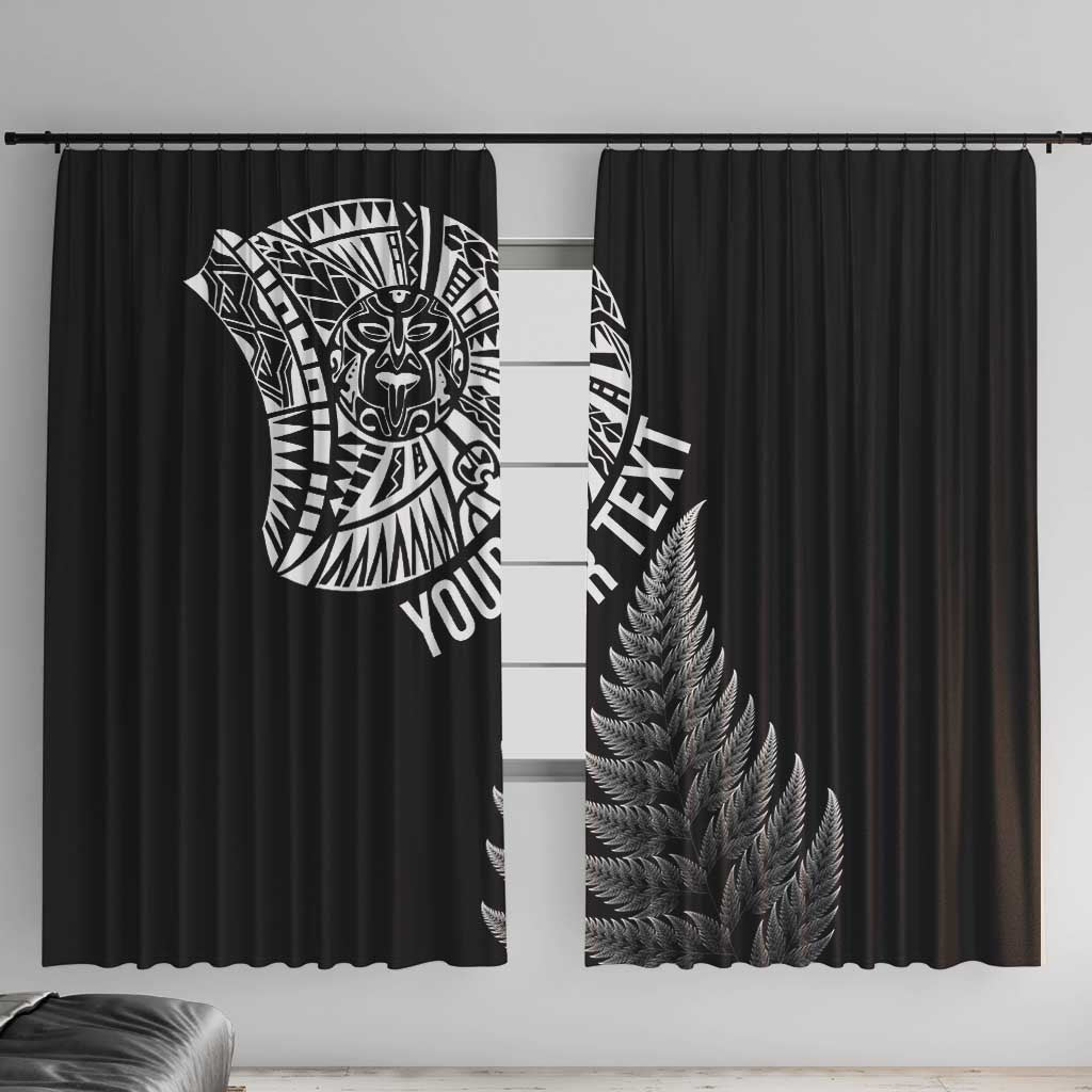 Personalised New Zealand Maori Art Tattoo and Silver Fern Window Curtain