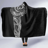 Polynesian Art Traditional Tattoo Pattern Hooded Blanket LT03 One Size Black - Polynesian Pride