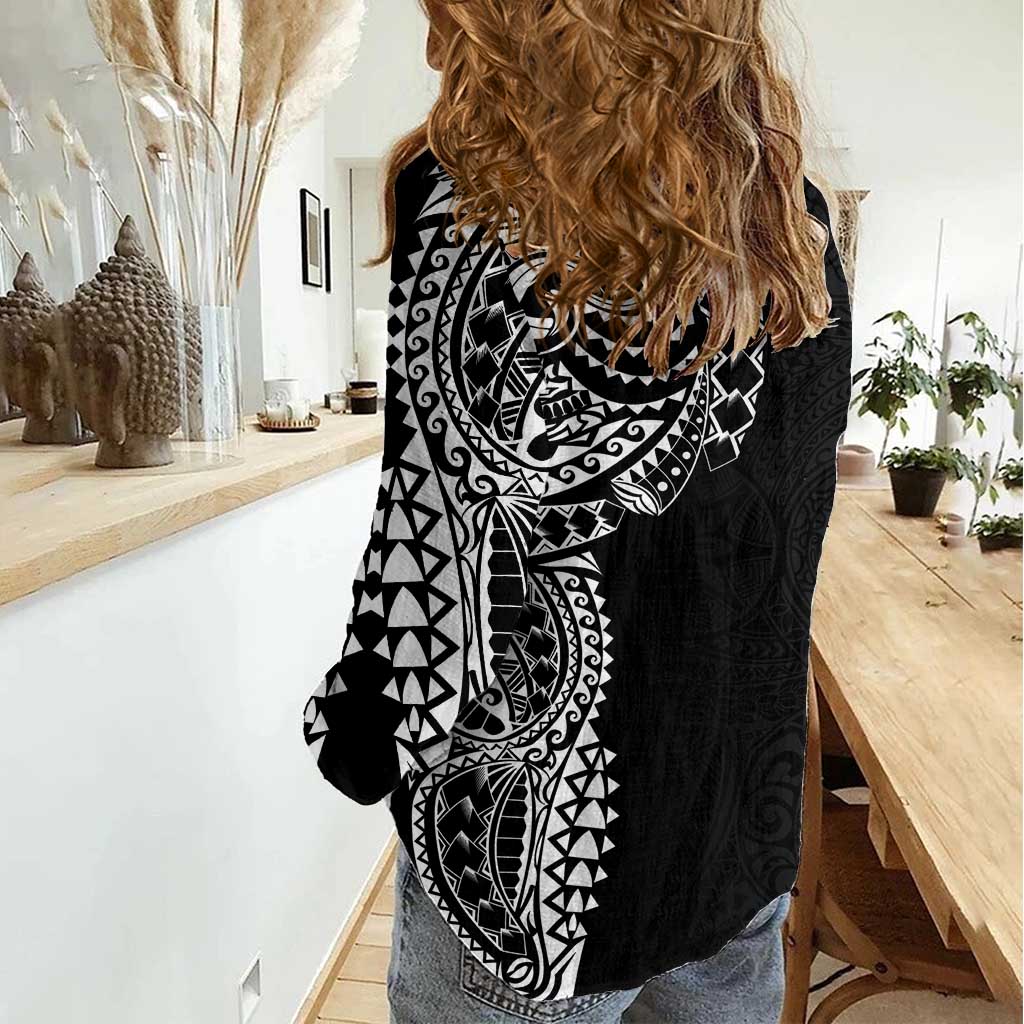 Polynesian Art Traditional Tattoo Pattern Women Casual Shirt LT03 - Polynesian Pride
