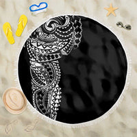 Polynesian Art Traditional Tattoo Beach Blanket Simple Style LT03 One Size 150cm Black - Polynesian Pride