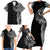 Polynesian Art Traditional Tattoo Family Matching Short Sleeve Bodycon Dress and Hawaiian Shirt Simple Style