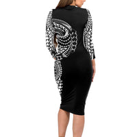 Polynesian Art Traditional Tattoo Long Sleeve Bodycon Dress Simple Style LT03 - Polynesian Pride