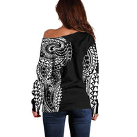 Polynesian Art Traditional Tattoo Off Shoulder Sweater Simple Style LT03 - Polynesian Pride