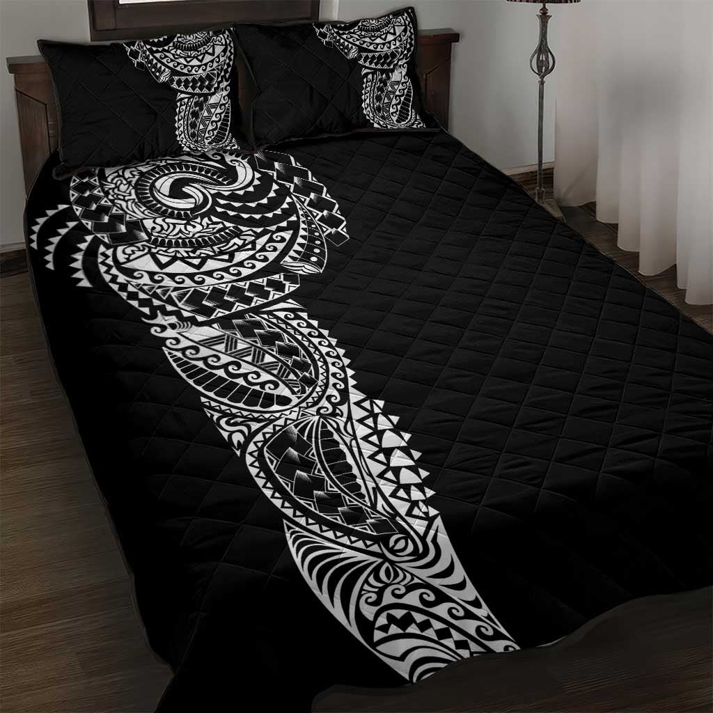 Polynesian Art Traditional Tattoo Quilt Bed Set Simple Style LT03 Black - Polynesian Pride