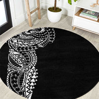 Polynesian Art Traditional Tattoo Round Carpet Simple Style LT03 Black - Polynesian Pride