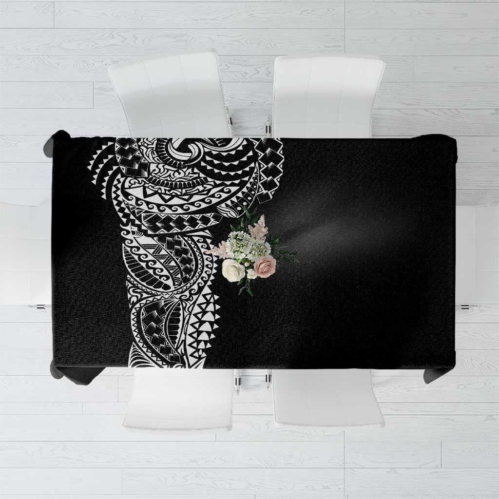Polynesian Art Traditional Tattoo Tablecloth Simple Style LT03 Black - Polynesian Pride