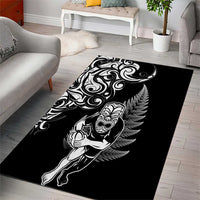 New Zealand Maori Warrior Rugby Area Rug Silver Fern LT03 - Polynesian Pride