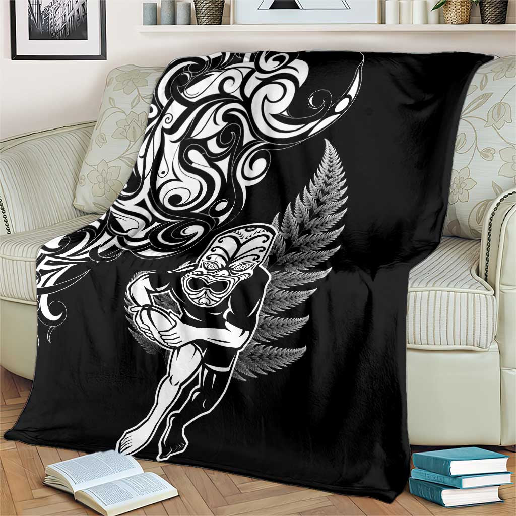 New Zealand Maori Warrior Rugby Blanket Silver Fern LT03 - Polynesian Pride