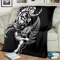New Zealand Maori Warrior Rugby Blanket Silver Fern LT03 - Polynesian Pride