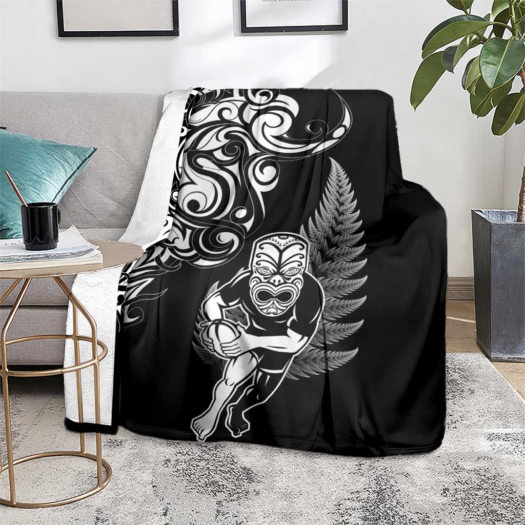 New Zealand Maori Warrior Rugby Blanket Silver Fern LT03 - Polynesian Pride