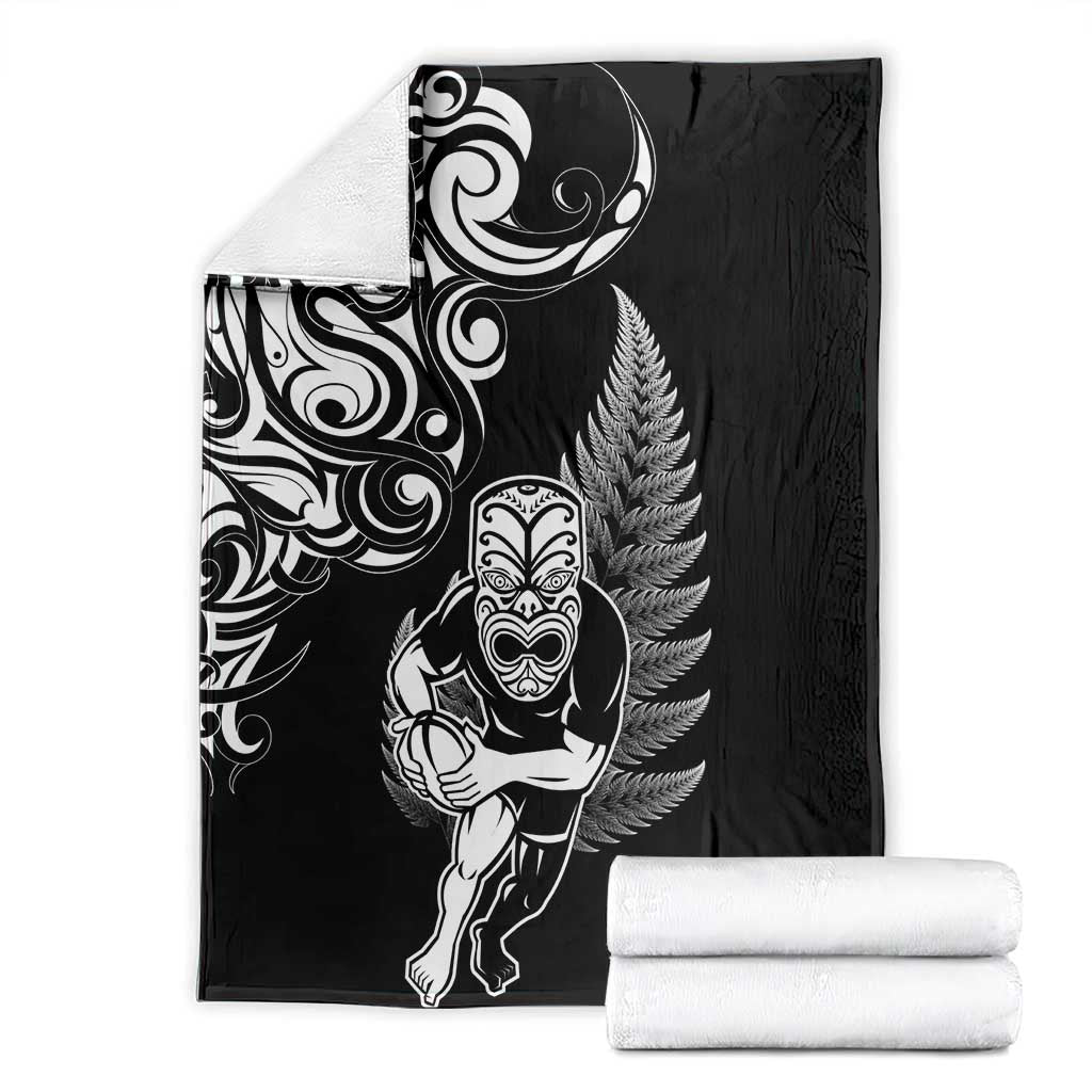 New Zealand Maori Warrior Rugby Blanket Silver Fern LT03 - Polynesian Pride