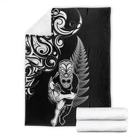 New Zealand Maori Warrior Rugby Blanket Silver Fern LT03 - Polynesian Pride