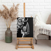 New Zealand Maori Warrior Rugby Canvas Wall Art Silver Fern LT03 - Polynesian Pride