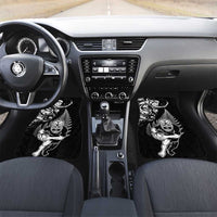 New Zealand Maori Warrior Rugby Car Mats Silver Fern LT03 Set 2pcs - Front Black - Polynesian Pride