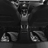 New Zealand Maori Warrior Rugby Car Mats Silver Fern LT03 Set 2pcs - Back Black - Polynesian Pride