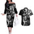 New Zealand Maori Warrior Rugby Couples Matching Off The Shoulder Long Sleeve Dress and Hawaiian Shirt Silver Fern