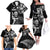 New Zealand Maori Warrior Rugby Family Matching Off The Shoulder Long Sleeve Dress and Hawaiian Shirt Silver Fern