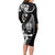 New Zealand Maori Warrior Rugby Long Sleeve Bodycon Dress Silver Fern