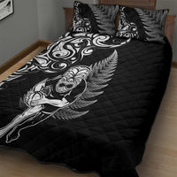 New Zealand Maori Warrior Rugby Quilt Bed Set Silver Fern LT03 - Polynesian Pride