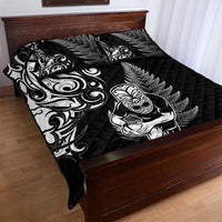 New Zealand Maori Warrior Rugby Quilt Bed Set Silver Fern LT03 - Polynesian Pride