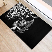 New Zealand Maori Warrior Rugby Rubber Doormat Silver Fern LT03 - Polynesian Pride