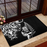 New Zealand Maori Warrior Rugby Rubber Doormat Silver Fern LT03 - Polynesian Pride