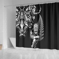 New Zealand Maori Warrior Rugby Shower Curtain Silver Fern LT03 - Polynesian Pride