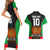 Custom PNG Mendi Muruks Rugby Couples Matching Short Sleeve Bodycon Dress and Hawaiian Shirt The Cassowary Head and PNG Bird Polynesian Tattoo LT03 - Polynesian Pride