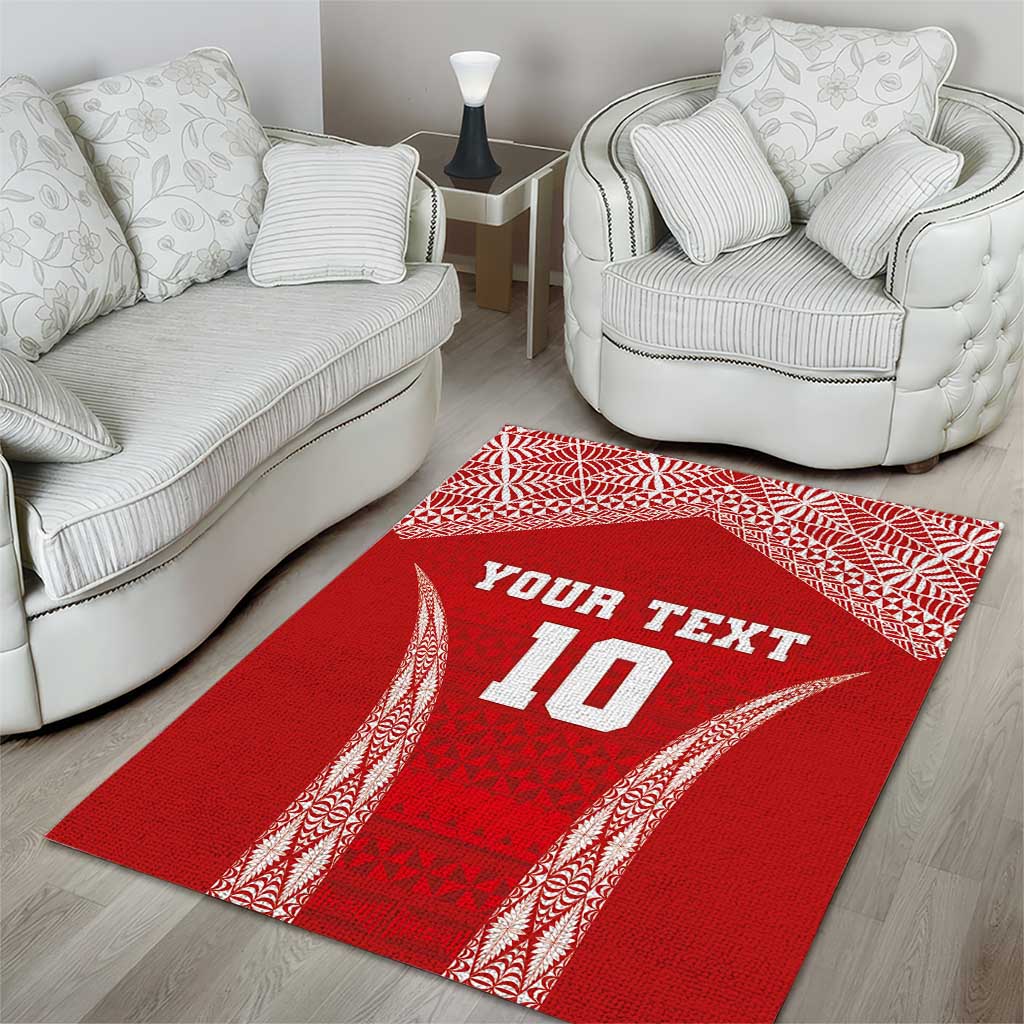 Custom Tonga Pacific Rugby 2024 Area Rug Ngatu Tribal Pattern LT03 - Polynesian Pride
