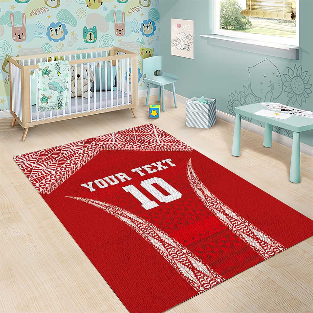 Custom Tonga Pacific Rugby 2024 Area Rug Ngatu Tribal Pattern LT03 - Polynesian Pride