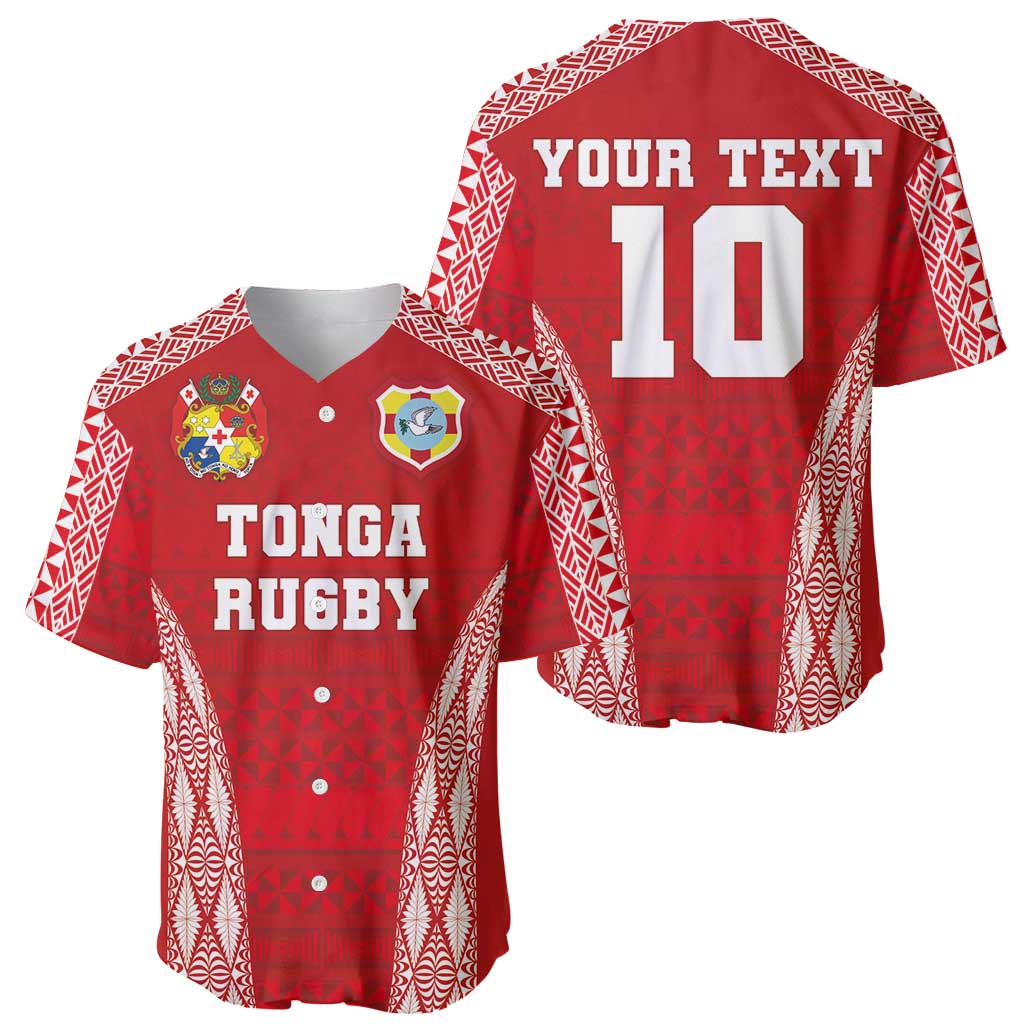 Custom Tonga Pacific Rugby 2024 Baseball Jersey Ngatu Tribal Pattern LT03 - Polynesian Pride