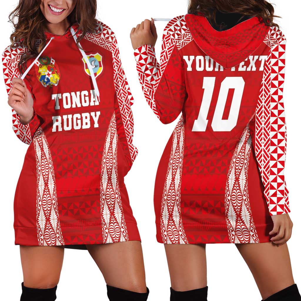 Custom Tonga Pacific Rugby 2024 Hoodie Dress Ngatu Tribal Pattern LT03 - Polynesian Pride