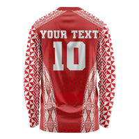 Custom Tonga Pacific Rugby 2024 Long Sleeve Shirt Ngatu Tribal Pattern LT03 - Polynesian Pride