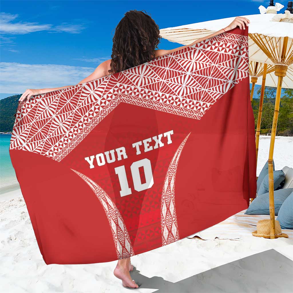 Custom Tonga Pacific Rugby 2024 Sarong Ngatu Tribal Pattern LT03 One Size 44 x 66 inches Red - Polynesian Pride