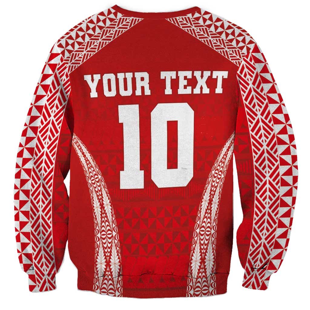 Custom Tonga Pacific Rugby 2024 Sweatshirt Ngatu Tribal Pattern LT03 - Polynesian Pride