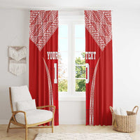 Custom Tonga Pacific Rugby 2024 Window Curtain Ngatu Tribal Pattern LT03 - Polynesian Pride