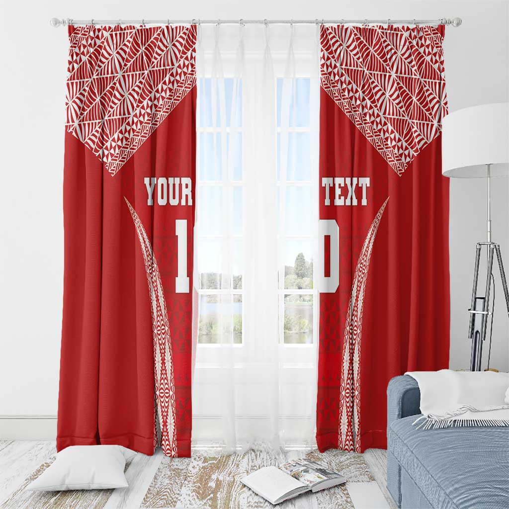 Custom Tonga Pacific Rugby 2024 Window Curtain Ngatu Tribal Pattern LT03 - Polynesian Pride