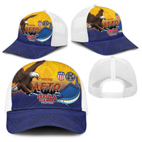American Samoa Fautasi Baseball Net Cap Bald Eage and Sailfish with Kakau Motifs LT03 - Polynesian Pride