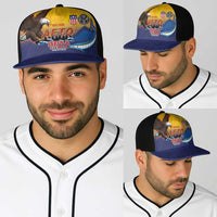 American Samoa Fautasi Baseball Net Cap Bald Eage and Sailfish with Kakau Motifs LT03 - Polynesian Pride