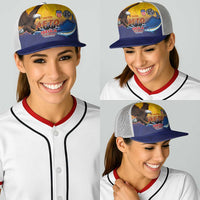 American Samoa Fautasi Baseball Net Cap Bald Eage and Sailfish with Kakau Motifs LT03 - Polynesian Pride