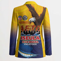 American Samoa Fautasi Blazer Bald Eage and Sailfish with Kakau Motifs LT03 - Polynesian Pride