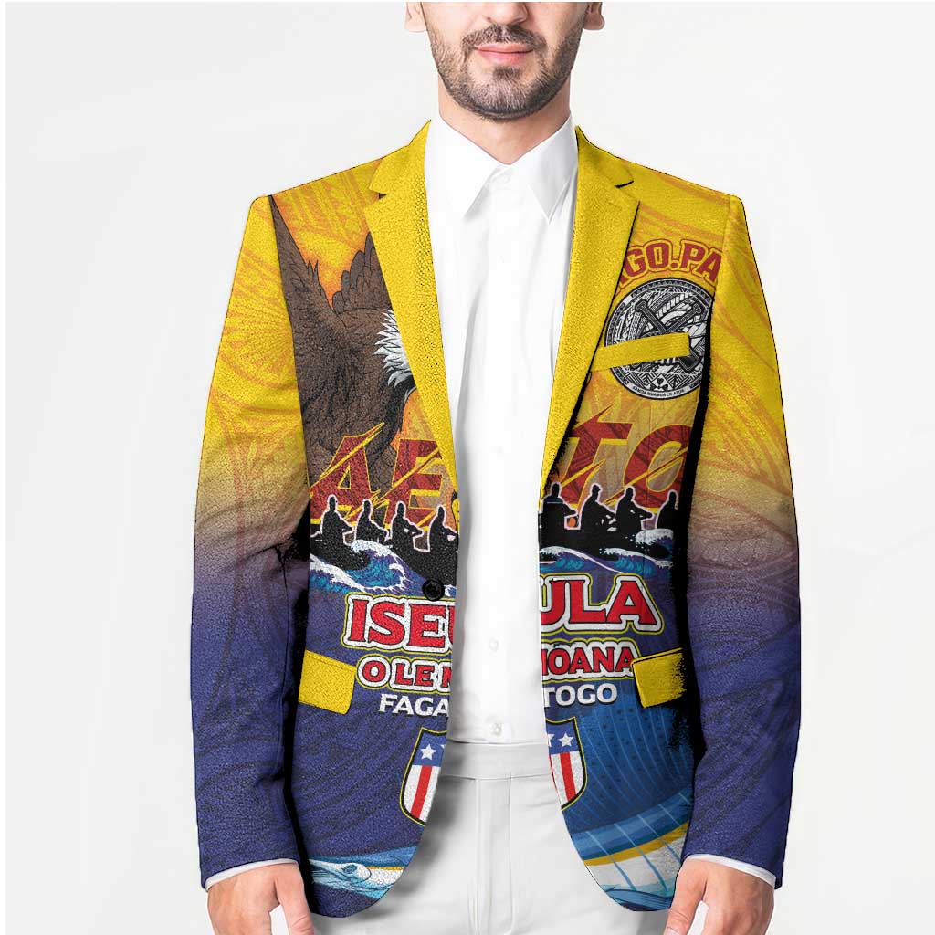 American Samoa Fautasi Blazer Bald Eage and Sailfish with Kakau Motifs LT03 - Polynesian Pride
