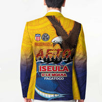 American Samoa Fautasi Blazer Bald Eage and Sailfish with Kakau Motifs LT03 - Polynesian Pride