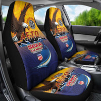American Samoa Fautasi Car Seat Cover Bald Eage and Sailfish with Kakau Motifs LT03 - Polynesian Pride