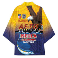 American Samoa Fautasi Kimono Bald Eage and Sailfish with Kakau Motifs LT03 - Polynesian Pride
