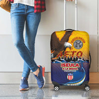 American Samoa Fautasi Luggage Cover Bald Eage and Sailfish with Kakau Motifs LT03 - Polynesian Pride