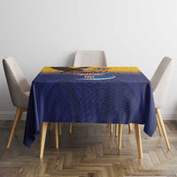 American Samoa Fautasi Tablecloth Bald Eage and Sailfish with Kakau Motifs LT03 - Polynesian Pride