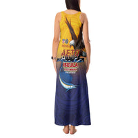 American Samoa Fautasi Tank Maxi Dress Bald Eage and Sailfish with Kakau Motifs LT03 - Polynesian Pride