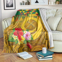 Melanesian Vanuatu Blanket With Tapa Tribal Pattern and Triangle Geometric Tricolor LT03 Yellow - Polynesian Pride