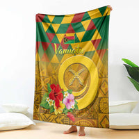 Melanesian Vanuatu Blanket With Tapa Tribal Pattern and Triangle Geometric Tricolor LT03 - Polynesian Pride